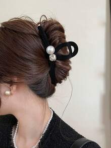 1只優雅優美的大號髮夾,適用於女士髮型 - 黑色 - 查看 5