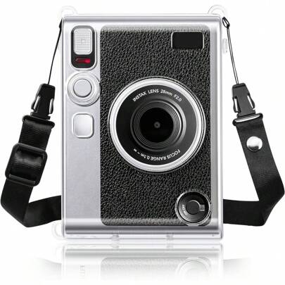 Mini Evo相機透明保護殼-適用於fujifilm Mini Evo即時相機的pc保護殼- Mini Evo硬式攜帶殼防摔保護套和肩帶