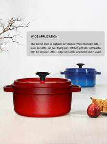 Dutch Oven Knob Pan Lid Handle Replacement Knob for Le Creuset, Lodge, Aldi and Other Enameled Cast Iron Dutch Oven - Black - View 4