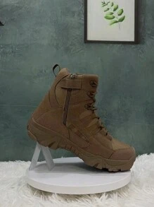 男款戶外作戰軍訓登山靴,適用於攀登雪地和荒野探險運動靴 - 棕色 - 查看 1