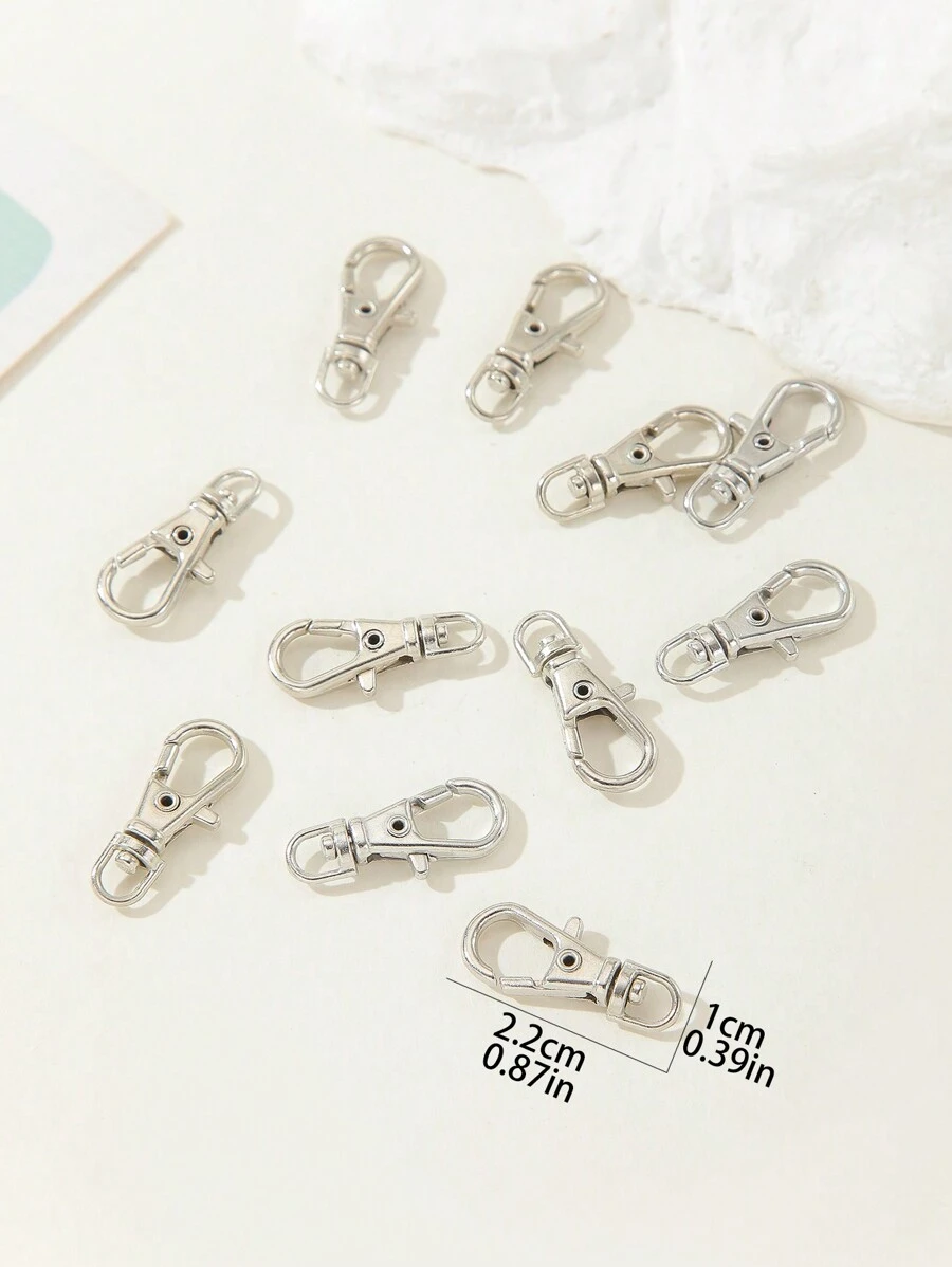 11 cái Cổ điển Đa chức năng Màu bạc Kim loại Móc chìa khóa Thích hợp Đối với Làm Móc khóa , Đồ trang sức , Túi xách Và DIY Phụ kiện - Bạc - Xem 1