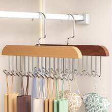 2 Packs Belt Hanger For Closet, Sturdy Wood Belt Rack Closet Hanging Accessories With 16 Hooks Belt Ties Scarves Camisole Hat Organizer For Closet Women Men Kids Bedroom Organizers And Storage Wooden (Beige) - Beige - View 6