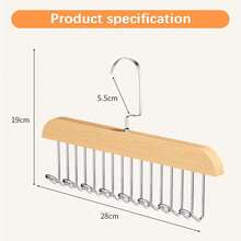 2 Packs Belt Hanger For Closet, Sturdy Wood Belt Rack Closet Hanging Accessories With 16 Hooks Belt Ties Scarves Camisole Hat Organizer For Closet Women Men Kids Bedroom Organizers And Storage Wooden (Beige) - Beige - View 8