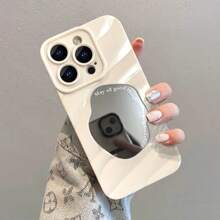 可愛女孩鏡面手機殼,白色,適用於iphone 15 / 15pro / 15promax / 14/13/12/11 / Xs Max系列,手機保護殼 - 可愛女生鏡子手機殼 白色 - 查看 2