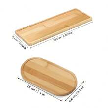 1 件/3 件竹托盤適用於浴室、梳妝台、廚房、餐廳、咖啡、茶、點心、紙巾和蠟燭