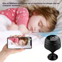 Camara Espia WiFi Oculta, 1080P HD Detección de Movimiento con Visión Nocturna Mini Cámara Espía, Soporta Grabación Cíclica, Múltiples Usuarios, Reproducción Remota, para Interior, Hogar y Oficina - Negro - Ver 6