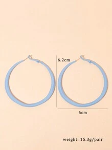 1pair European And American Fashion Simple Style Painted Color Geometric Twisted Round Shaped Iron Alloy Earrings For Women, Daily Wear