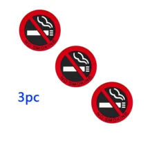 3/5 piezas Pegatinas de no fumar para coche, estilo redondo con señal roja, pegatinas de vinilo para auto, motocicleta, hogar, pared, exterior, accesorios de coche - Rojo - Ver 3