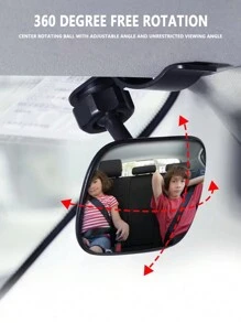 汽車嬰兒觀察鏡和兒童後照鏡 - 黑色 - 查看 4