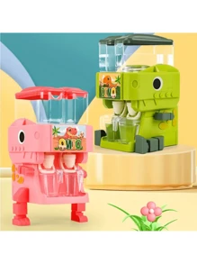 1入組粉色恐龍兒童雙重噴泉模擬家庭玩具,迷你模擬廚房套裝果汁飲料冷卻器玩具 - 粉色 - 查看 2