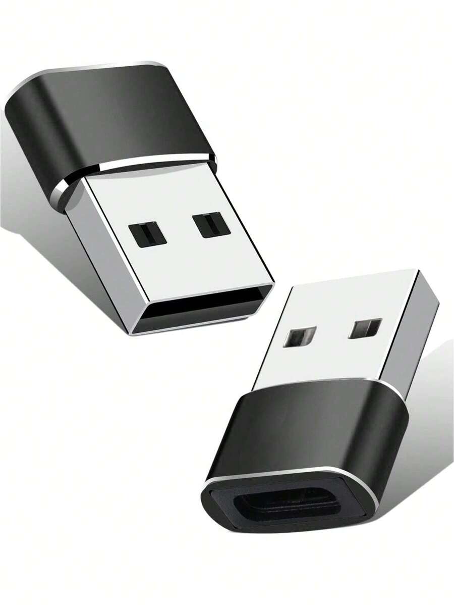 USB C 母口转 USB 公口适配器，Type-C 母口转 USB 公口适配器，Type C 转 USB A 充电转换器，兼容 15 Plus 13 12 11 Pro Max，兼容三星 Galaxy S23 S22 S21 S20 Ultra，兼容 Series 7 8 SE，iPad Air USB C 母口转 USB 公口适配器套装 [铝合金外壳，旅行必备] Type C 充电线电源转换器 CarPlay 等。 - 黑色 - 查看 1