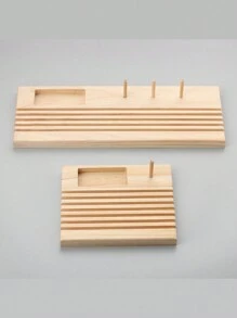 Wooden Quilting Ruler Rack, Ruler Holder Storage Wood Spools Rack Space-Saving Ruler Holder Storage Sewing Ruler Stand Organizer for DIY Sewing Tool Large Pins - 36cm - View 4