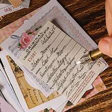 1 Libro/100 Piezas De Papel De Material Decorativo Estilo Vintage Para Decorar Cuadernos, Teléfonos Móviles, Tabletas, Tazas, Sobres Y Tarjetas De Felicitación. Es Un Adhesivo De Material Escribible. - Multicolor - Ver 6