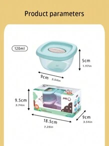 4 件便携式婴儿食品储存容器，密封，用于储存零食、婴儿食品