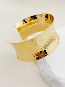 1只歐美極簡主義幾何圖案手鐲,適用於男性或女性參加派對、聚會或度假 - 金黃色 - 查看 9