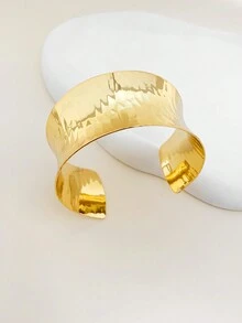 1只歐美極簡主義幾何圖案手鐲,適用於男性或女性參加派對、聚會或度假 - 金黃色 - 查看 7