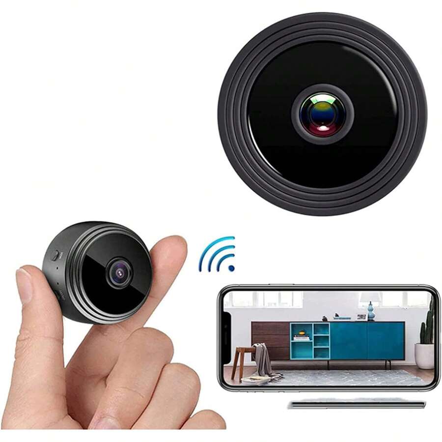 Camara Espia WiFi Oculta, 1080P HD Detección de Movimiento con Visión Nocturna Mini Cámara Espía, Soporta Grabación Cíclica, Múltiples Usuarios, Reproducción Remota, para Interior, Hogar y Oficina - Negro - Ver 1