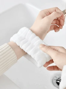 4入組/2入組 面部清洗防水手環 冬季口袋 防水手套 擦拭手環 吸水袖套 清洗防水袖套手套 - 白色 - 查看 2