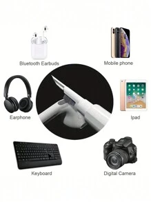 2入組airpod清潔套件,多功能airpods Pro清潔筆,多功能清潔套件軟刷,耳機清潔工具,清潔刷筆,適用於手機充電口,耳塞,耳機,頭戴式耳機,ipod,盒子,iphone,ipad,筆記本電腦,旅行配件 - 黑與白 - 查看 8