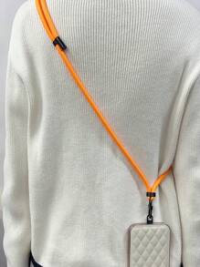 1個可調節的厚黑色金屬配件防丟手機殼掛繩,可掛在肩膀、脖子或手腕上 - 珊瑚橙 - 查看 5