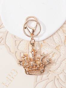 1個別致的水晶黑色皇冠造型鑰匙圈,適用於車用/包裝飾 - 黑色 - 查看 2