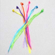 Kid's Cute Hair Tie, Mini Claw Clip, Ponytail Holder, Mixed Color, Adult, Braids, Twists, Hair Buns, Party, Travel, Bright, Scenery, School Performance, Art Show, College Girl, Lady, Elegant, Dating, Bohemian, Cornrows, Twisted Rope Hair Band - Multicolor - View 3