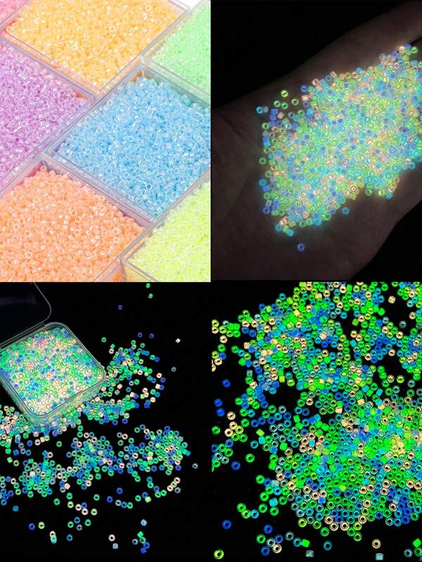 Nouveau 10g 700 pièces 2,5mm Verre Graine Perles Lumineux Aurore Permanente 1MM Trou Pour Fabrication De Bijoux DIY Bracelet Collier Artisanat Perles
