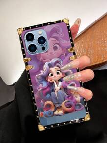 Ốp lưng điện thoại Iphone 16 1 hình nhân vật hoạt hình hình chữ nhật chống sốc thời trang tương thích với iPhone Samsung Galaxy Realme Redmi Vivo - Màu tím - Xem 5