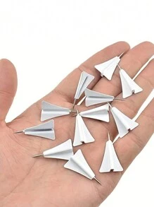 12Pcs/Box Creative  Airplane Message Board - 3D Paper Airplane Pushpin Paste Painting Nail - White - View 10