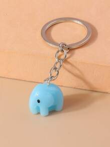 1 Pieza Llavero Femenino En Forma De Elefante De Metal Para Uso Diario - Blanco - Ver 3
