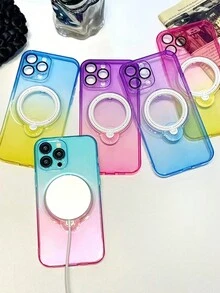 高端商務多功能tpu+pc材料可旋轉金屬支架男士手機殼,支援無線充電 - 藍黃色 - 查看 6