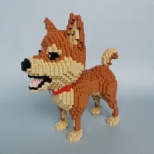 1套狗狗寵物模型積木,采用abs材料製成,包括英國鬥牛犬,柴犬,腸道犬等,適合初學者和寵物愛好者 - 彩色 - 查看 8