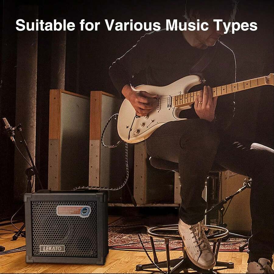 LEKATO Electric Guitar Amplifier 15W Guitar Amp with 9 Amp Models, 36