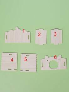 Solid Wood Hideout House & Triangular Roof Small House For Hamsters - Beige - View 3