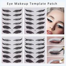 24 pares de plantillas de delineador de ojos y sombras de ojos, plantilla de maquillaje rápido para ojos ahumados y delineado de ojos de gato, herramienta de maquillaje, decoración de habitación, tocador, viaje, dormitorio, accesorios de maquillaje, regalos, regalos para mujeres, regalos de Navidad - Negro - Ver 1