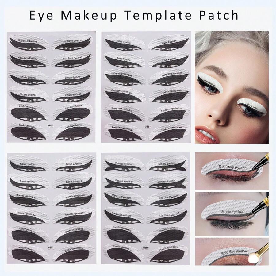 24pairs Eyeliner Stencil Eyeshadow Stencil,Quick Eye Makeup Template