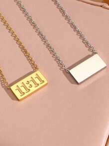 1 pièce Collier pendentif numéro d'ange 11:11 en acier inoxydable à la mode, bijou protecteur de tous les jours pour femmes, cadeau de Noël/anniversaire