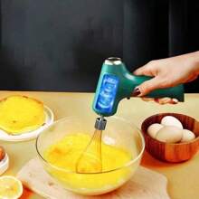 無線電動打蛋器迷你奶油自動攪拌器適用於蛋糕烘焙,可充電攪拌機 - 白色 - 查看 3