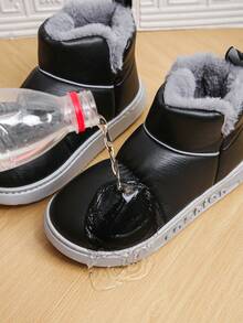 Giày cao đến mắt cá chân mềm mại dài sang trọng thoải mái dành cho nữ, Giày đi tuyết ấm áp và không thấm nước mùa đông có đế chống trơn trượt - màu đen - Xem 3