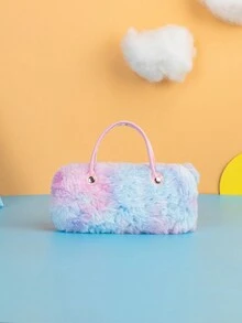 1入時尚漸變色毛絨眼鏡盒風格女孩手提包,可愛卡通角色設計 - 彩色 - 查看 3