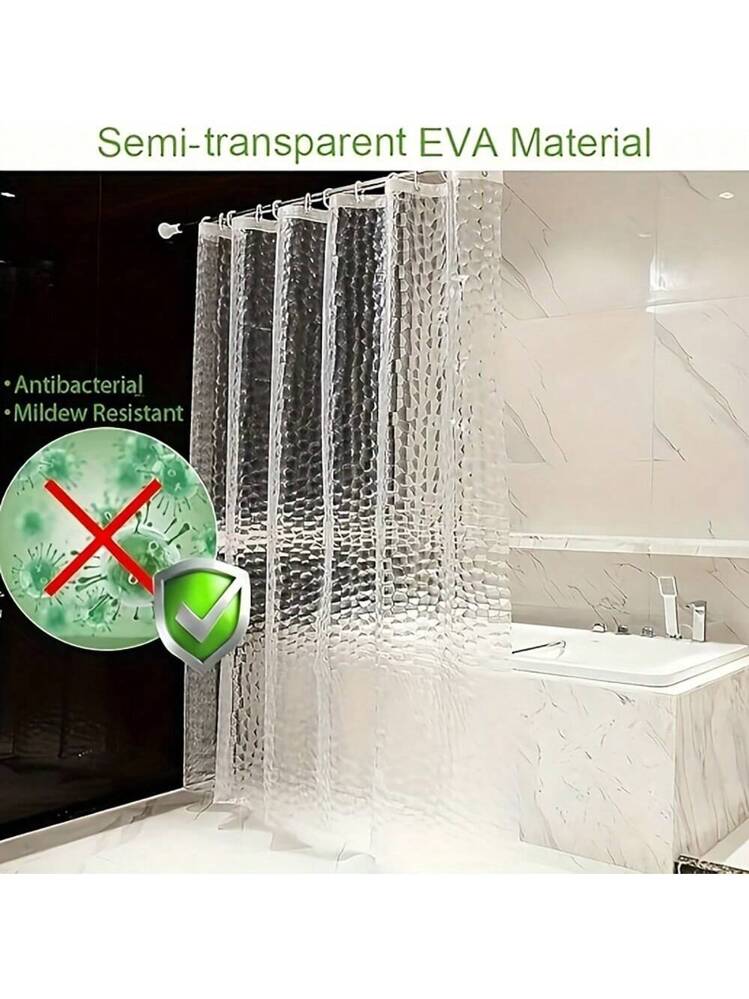 Cortina De Ducha Transparente Resistente Al Agua PVC/PEVA – Antimoho Con Ganchos Gratis (180x180cm O 200cm)