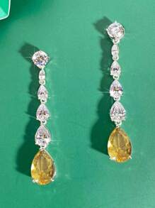 Ohrringe mit Wassertropfen Design Strass,