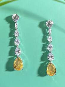 Ohrringe mit Wassertropfen Design Strass,