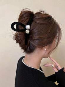 1只優雅優美的大號髮夾,適用於女士髮型 - 黑色 - 查看 3