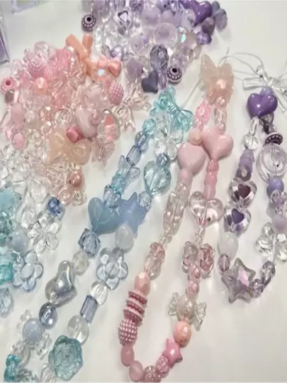 30克/袋各種顏色透明亞克力珠子,可用於製作手鍊、手機掛飾、鑰匙扣、珠寶製作配件等diy