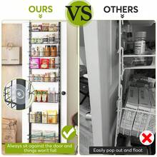 1Easylife Over the Door Pantry Organizer, 8-Tier Pantry Door Organizer with Adjustable Baskets, Black Pantry Door Organization and Storage with Metal Frame, Space Saving Spice Rack for Kitchen Pantry - Black - View 7