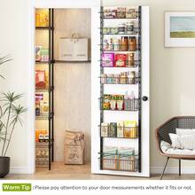 1Easylife Over the Door Pantry Organizer, 8-Tier Pantry Door Organizer with Adjustable Baskets, Black Pantry Door Organization and Storage with Metal Frame, Space Saving Spice Rack for Kitchen Pantry - Black - View 3
