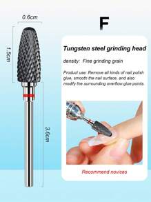 Misscheering 1 件装美甲黑色陶瓷磨头，多种规格，子弹形打磨抛光工具，美甲用品，打磨机配件，适合日常居家使用或美甲 DIY 使用，美甲用品，美甲工具，美甲工具，返校，指甲，按压指甲用美甲工具 - 紅色 - 查看 2