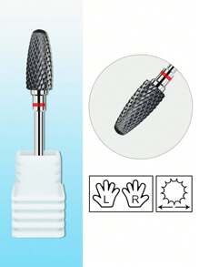 Misscheering 1 件装美甲黑色陶瓷磨头，多种规格，子弹形打磨抛光工具，美甲用品，打磨机配件，适合日常居家使用或美甲 DIY 使用，美甲用品，美甲工具，美甲工具，返校，指甲，按压指甲用美甲工具 - 紅色 - 查看 4