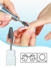 Misscheering 1 件装美甲黑色陶瓷磨头，多种规格，子弹形打磨抛光工具，美甲用品，打磨机配件，适合日常居家使用或美甲 DIY 使用，美甲用品，美甲工具，美甲工具，返校，指甲，按压指甲用美甲工具 - 紅色 - 查看 1